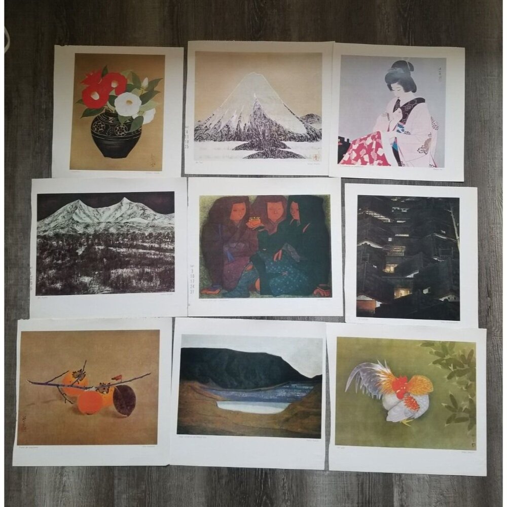 Asian Prints Full Color Art Pictures Frameable Vintage Calendar Book Pages VTG - Picture 2 of 16